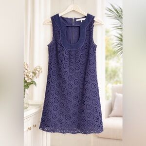 Elegant Blue Lace Dress